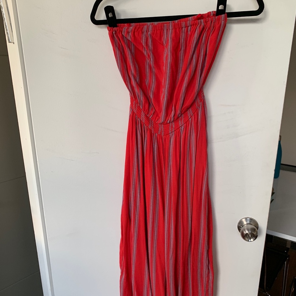 Beautiful red strapless jumpsuit